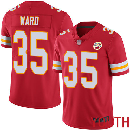 Youth Kansas City Chiefs #35 Ward Charvarius Red Team Color Vapor Untouchable Limited Player Football Nike NFL Jersey->youth nfl jersey->Youth Jersey